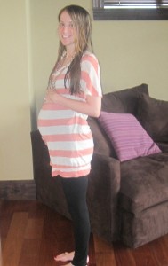 I seriously love that shirt. And maternity leggings are better than pjs. I just ignore the fact that I was perpetually uncomfortable and verging on in pain during this time and focus on how amazingly soft those clothes look.