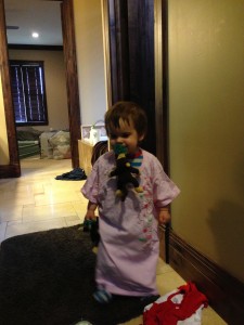 My assistant modeled clothes and helped me determine what to keep.