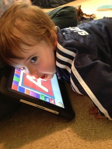 Thankfully my mom's iPad still works so B can snuggle his favorite letters.