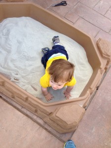 Oh and B now has his "oooown sandbox!"
