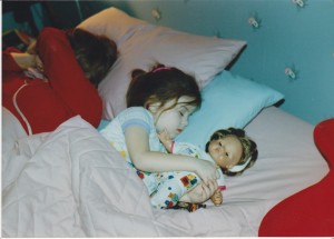 See? Thanks for letting my pretend baby and me sleep in your bed and setting up a generational cycle.