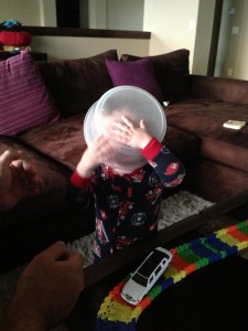 Told him if he needed to puke he should do so in the bowl. He took it a bit too literally.