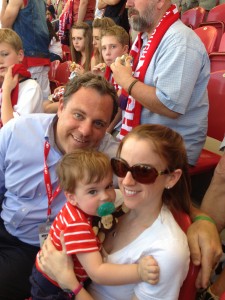 The kids behind us look like they are having an equally good time.